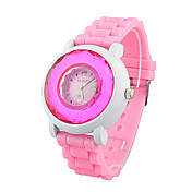 Ladies' Quartz Movement Silicone With Round Shape Wrist Watch(More Colors)