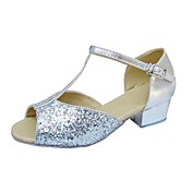 Customize Performance Dance Shoes Sparkling Glitter Upper Latin Shoes for Kids