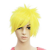 Capless Short Yellow Straight Synthetic Hair Wig