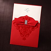 invitation de mariage de rouge et de strass Velet manchon (jeu de 50)