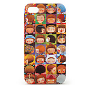 de las niñas patrón de expresión del caso protector para iPhone 4 y 4S (marrón)
