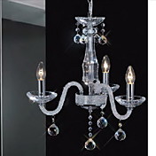BRIGNOLES - Lustre Vela Cristal com 3 Lâmpadas