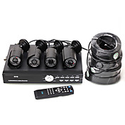 dvr-Kit mit 4 Infrarot-Nachtsicht wasserdicht 1 / 3''Sony CCD-Kameras + 4x20m BNC auf BNC-Kabel