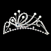 Schitterend collier / imitatie parel bruids tiara / hoofddeksel