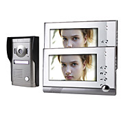duas de 7 polegadas de monitor de vídeo de cor sistema de telefone da porta com câmera liga cobertura à prova de intempéries