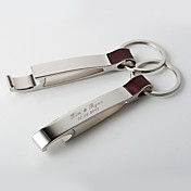 personalizzata splendente argento portachiavi / apribottiglie (set di 4)