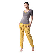 Yoga & Aerobic Frau Sportbekleidung Yoga-Anzug (schwarz + gelb Tops Hosen)