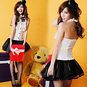 School Girl White And Black Polyester Costume (2 Pieces)