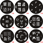 sello estampado de uñas de arte plantilla de imagen de la placa de la Serie M
