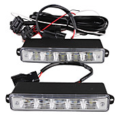 voiture éclairage diurne (2 pcs, 5 LED, lumière blanche, imperméable)