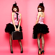 Princess Series Pink Check Pattern Polyester Costume (2 Pieces)