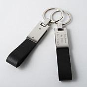 personalizzati portachiavi in ​​pelle nera (set di 4)