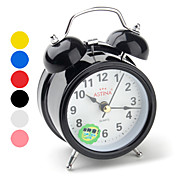 Bulb Style Twin Bells Analog Alarm Clock (Assorted Colors, 1xAA)