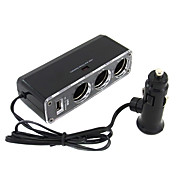 3-veis bil sigarettenneruttaket splitter med usb