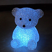 estilo mini urso luz da noite de cristal (cor aleatória)