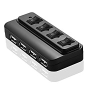 4-port usb hub premium avec des interrupteurs de puissance (couleurs assorties)