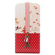 Metal Tower Design Full Body Flip Case for iPhone 4 and 4S (Pink and Red)