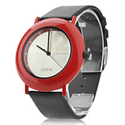 unisex Leder analoge Quarz-Armbanduhr (schwarz)
