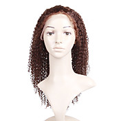 Glue-Less Hand-tied Lace Front Curly 18 Inch Indian Remy Hair Wig