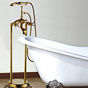 Antique Floor Standing Tub Faucet with Hand Shower - Ti-PVD Finish