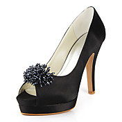 Silk Stiletto Heel Peep Toe / Pumps With Crystal Wedding Shoes (More Colors Available)