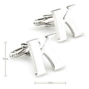 letra k cufflinks unisexo