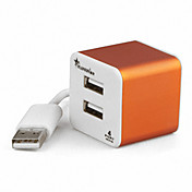 4-port en aluminium de style cube usb hub (couleurs assorties)