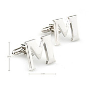 letra m cufflinks unisexo