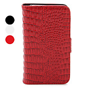 Wallet Styled Genuine Leather Protective Case with Crocodile-Shaped Pattern for iPhone 4/4S
