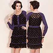 ts robe en mousseline de soie polka dot dentelle
