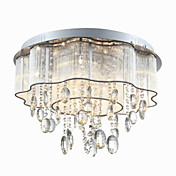 10-Light Crystal Semi Flush Mount