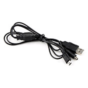 2-en-1 USB cable de carga para Nintendo DSi, DSi XL y 3ds (negro)