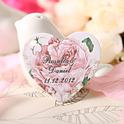 gepersonaliseerde hartvormige gunste tag - rose (set van 60)