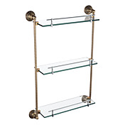 Oil Rubbed Bronze Antique Finish 3-tier Shelf with Satin Glass