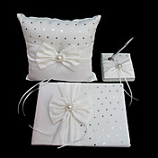 collection de mariage mis en satin blanc avec des accents de perles de cristal et (3 pièces)