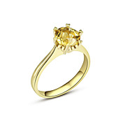 Luxurious Classic Ladies' Citrine Ring (More Materials)