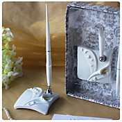 Calla Lily boda de la pluma en resina blanca