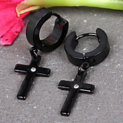 Fashion Cross Titanium Steel Earrings