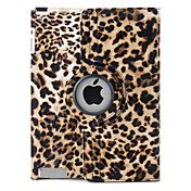 Leopard Print 360 Degree Rotating PU Leather Case and Stand for the New iPad (Brown)