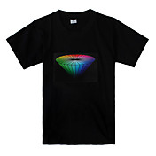 Sound und Musik aktiviert Rautenmuster führte T-Shirt (3 x AAA Batterien)