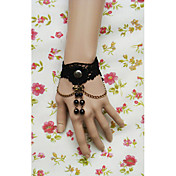 Handmade Black Lace Princess Lolita Bracelet and Ring Set