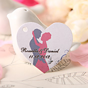 Personalized Heart Shaped Favor Tag - Lovers' Hug (Set of 60)