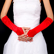 Satin Bridal Fingerless Elbow Length Gloves (More Colors Available)