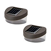 Set of 2 Warm Yellow Deck And Fence Wall Mount Solar Lights