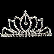 schimmerndes Silber-Legierung Strass und Perlen Diadem Braut