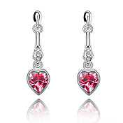 Cherish Love Austrian Crystal In Real Platinum Plated Ladies' Earrings (More Colors)