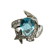 Cubic Zirconia Platinum Plated Irregular Form Fashion Ring