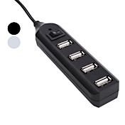 4-port USB 2,0 hub switch adapter (assorterede farver)
