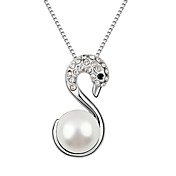 Austrian Crystal With Real Platinum Plated Anti-Allergy Ladies Necklace Charm Swan (More Colors)