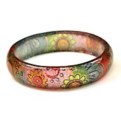 Ladies' Resin Round Bangles Classic Bracelet With Sun Flowers